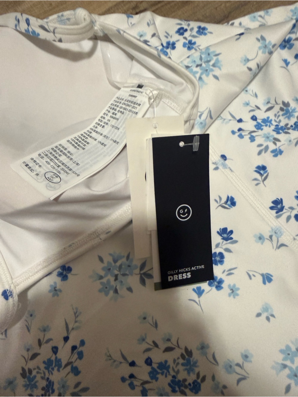 NWT Gilly Hicks White and Blue Floral Athletic Dress - Picture 6 of 7